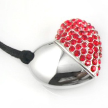 promotional heart shaped diamond Jewelry crystal Love Shape  usb flash drive
